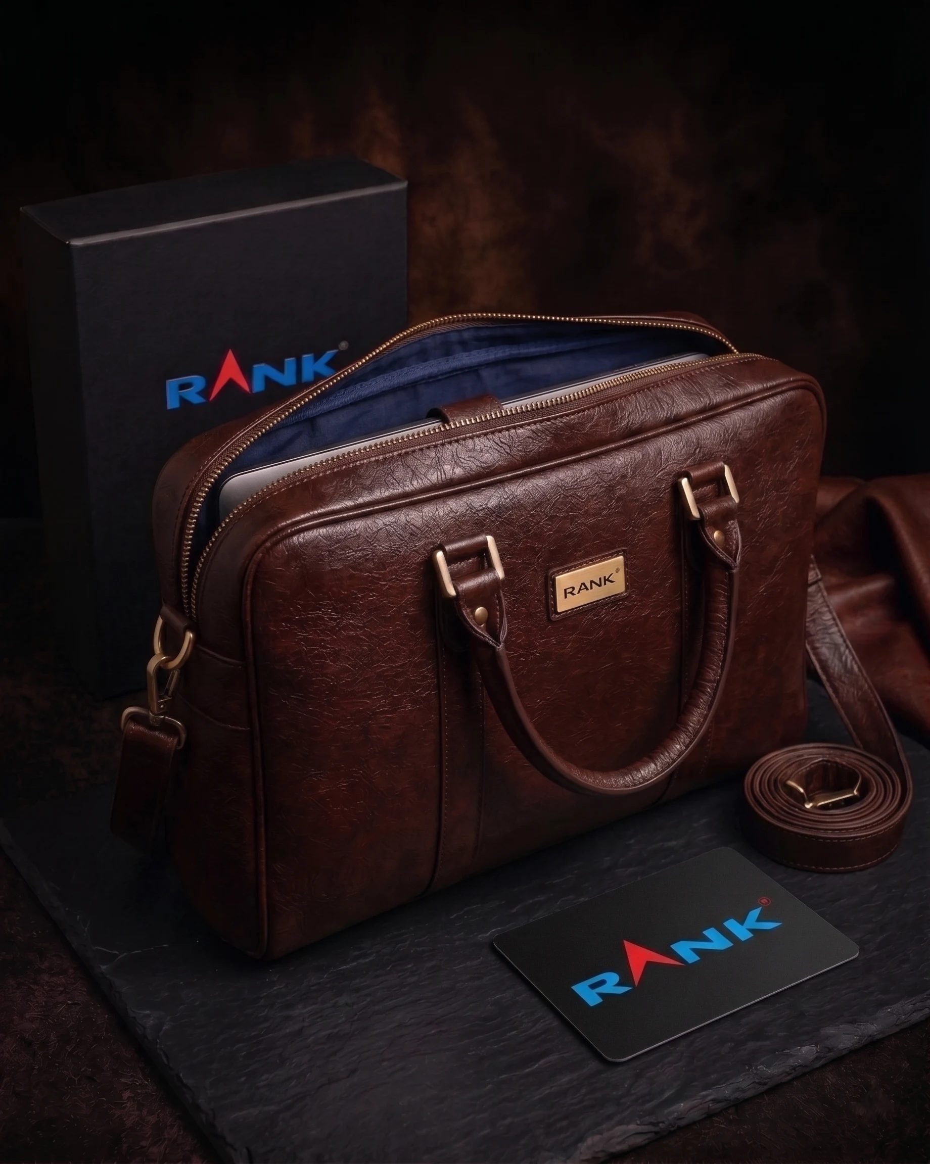 Premium leather laptop bags by RANK